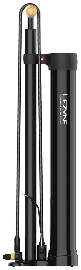 Lezyne Pressure Overdrive Floor Pump: Black - three-quarter