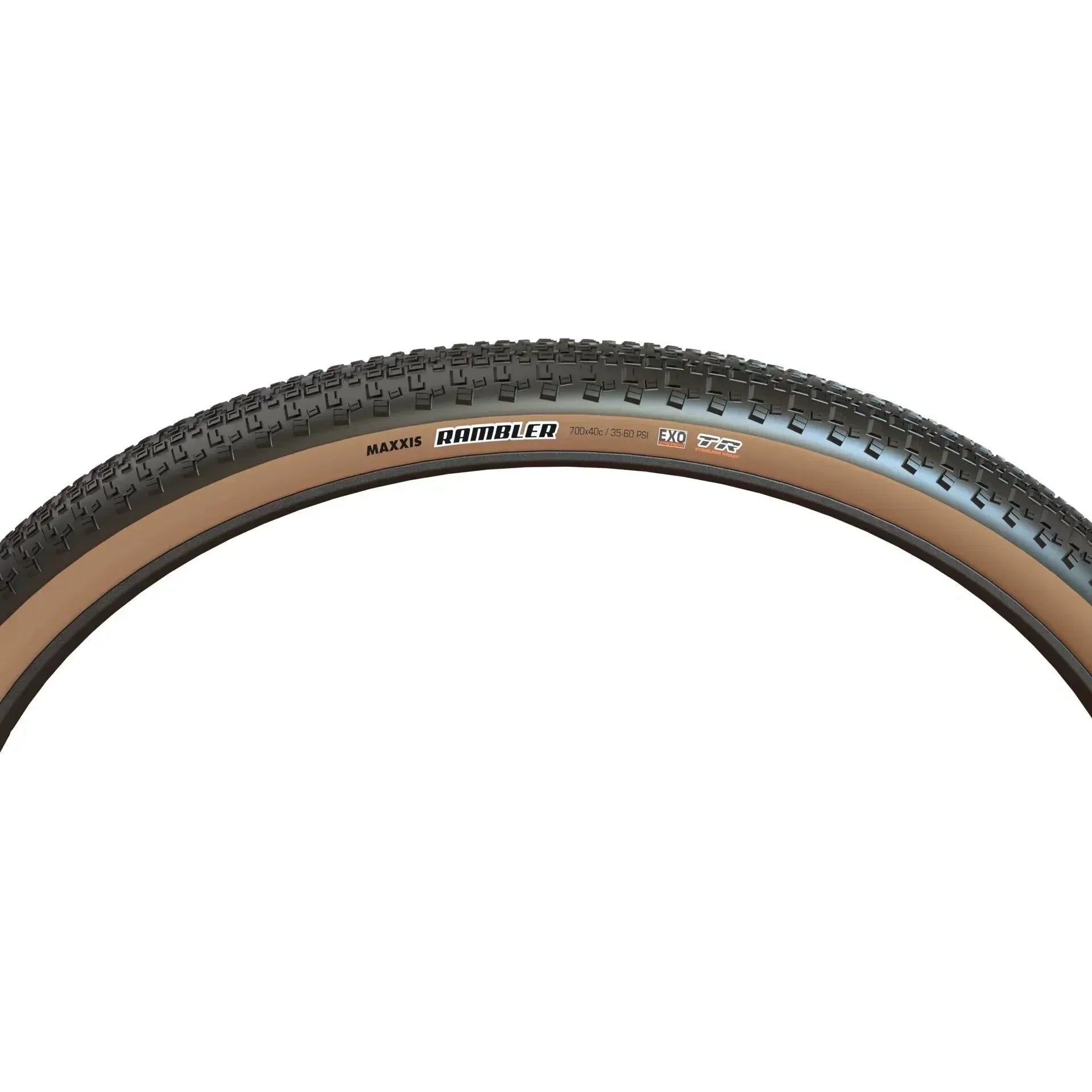 Maxxis, Rambler, Gravel Tire, 700x45C, Folding, Tubeless Ready, Dual, EXO, 60TPI, Tanwall Tires and Tubes - Gravel Maxxis