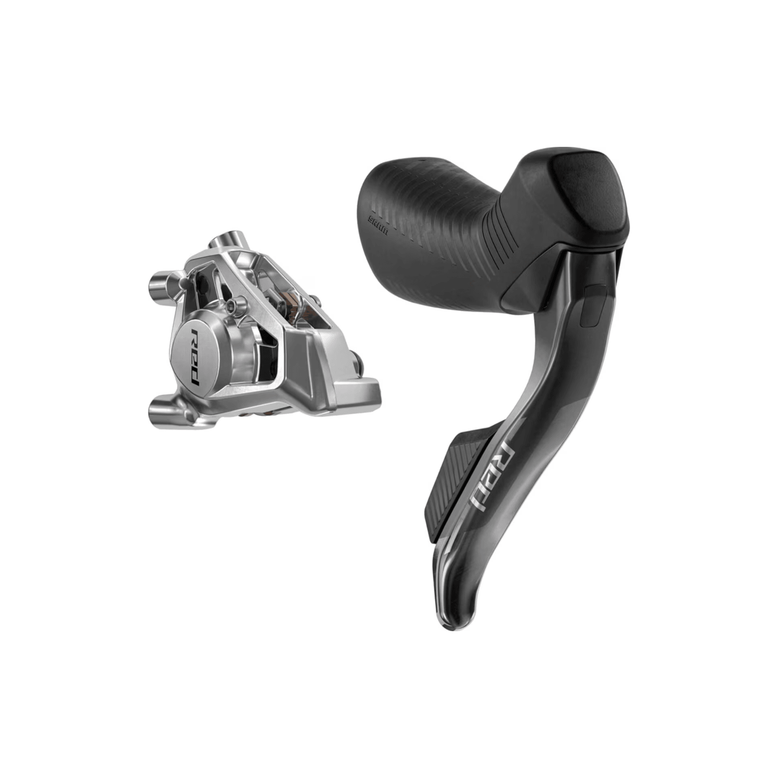 SRAM RED eTap AXS HRD Shift/Brake Lever and Hydraulic Disc Caliper - Right/Rear, Flat Mount, 20mm Offset, 1800mm Hose, Black/Silver, D1 Cycling Parts - Brake - Brake Lever SRAM