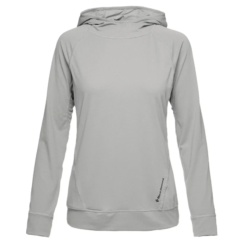 Black Diamond W Alpenglow Hoody Summer Apparel - Womens - Tops Black Diamond Extra Large Pewter