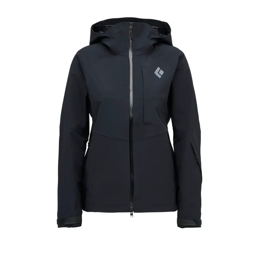 Black Diamond W Recon Stretch Shell Winter Apparel - Winter Apparel Womens Hardshell Top Black Diamond Extra Large Black