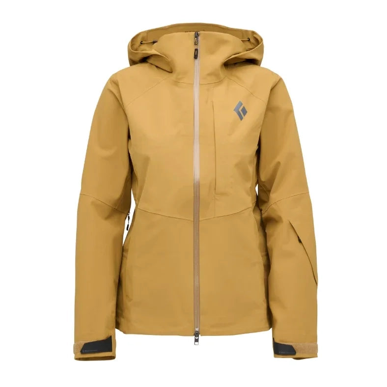 Black Diamond W Recon Stretch Shell Winter Apparel - Winter Apparel Womens Hardshell Top Black Diamond Extra Large Flax