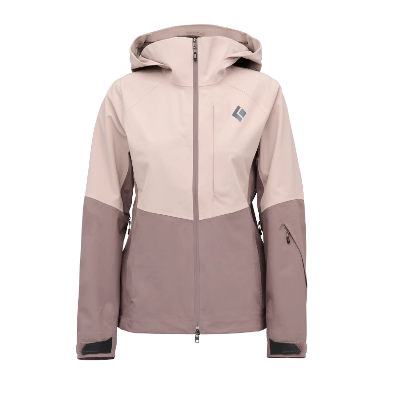Black Diamond W Recon Stretch Shell Winter Apparel - Winter Apparel Womens Hardshell Top Black Diamond Extra Large Pale Mauve-Dark Mauve