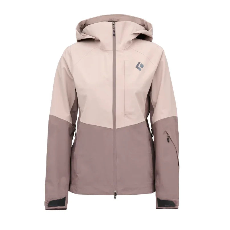 Black Diamond W Recon Stretch Shell Winter Apparel - Winter Apparel Womens Hardshell Top Black Diamond Extra Large Pale Mauve-Dark Mauve