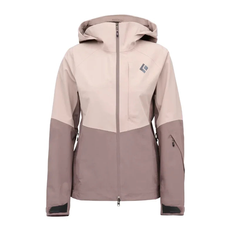 Black Diamond W Recon Stretch Shell Winter Apparel - Winter Apparel Womens Hardshell Top Black Diamond Extra Large Pale Mauve-Dark Mauve