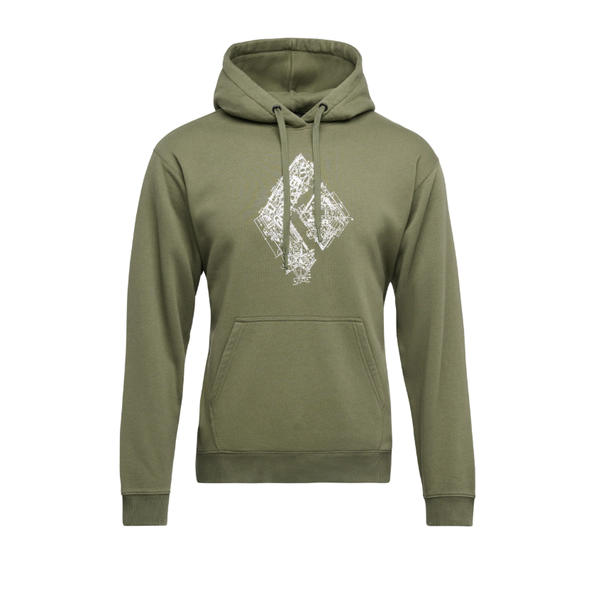 Black Diamond M Engineered Diamond Pullover Hoody Winter Apparel - Winter Apparel Mens Mid Layer Top Black Diamond Extra Large Tundra