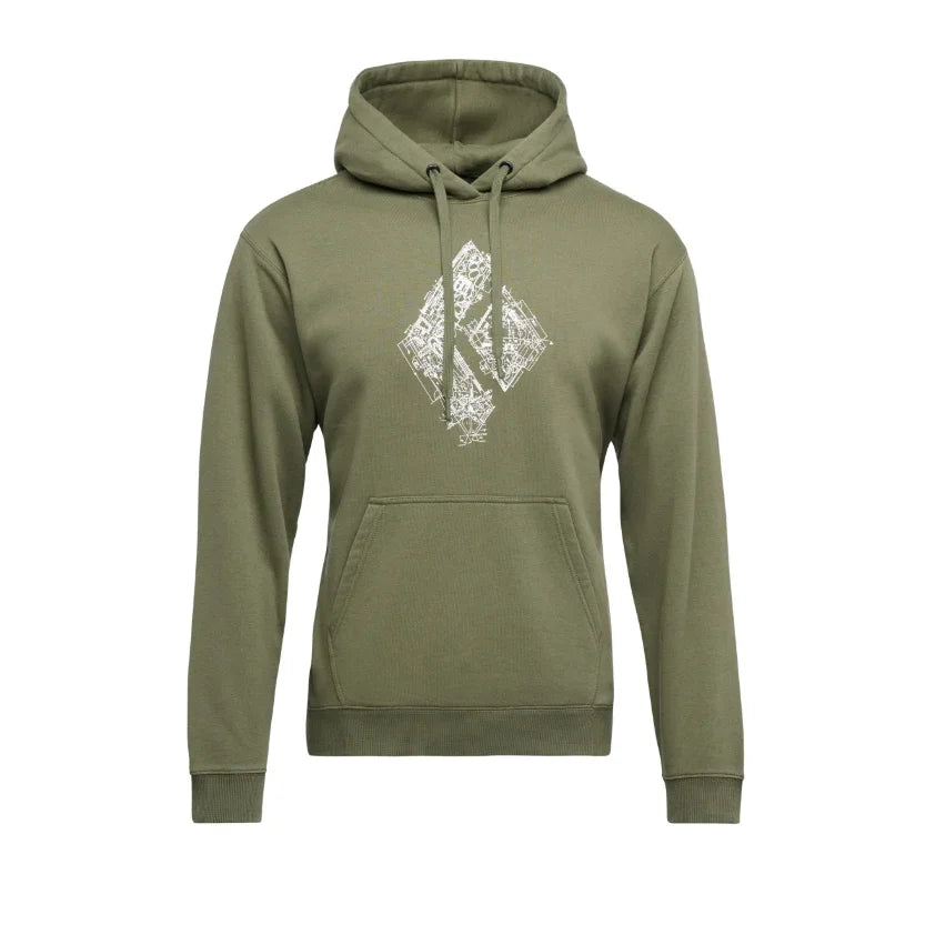 Black Diamond M Engineered Diamond Pullover Hoody Winter Apparel - Winter Apparel Mens Mid Layer Top Black Diamond Extra Large Tundra