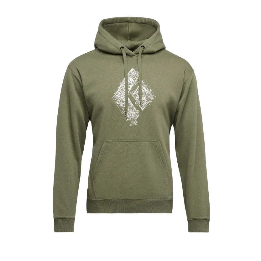 Black Diamond M Engineered Diamond Pullover Hoody Winter Apparel - Winter Apparel Mens Mid Layer Top Black Diamond Extra Large Tundra