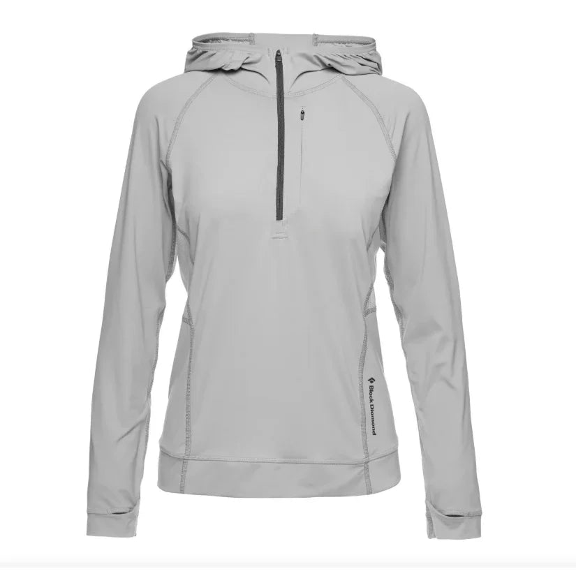 Black Diamond W Alpenglow Pro Hoody Summer Apparel - Womens - Tops Black Diamond Extra Small Pewter