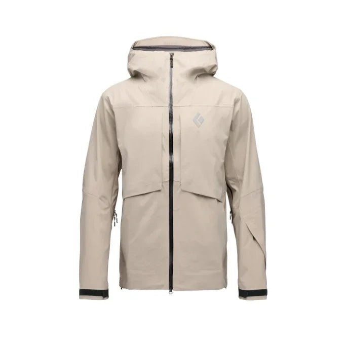 Black Diamond M Factor Shell Winter Apparel - Winter Apparel Mens Hardshell Top Black Diamond Small Moonstone