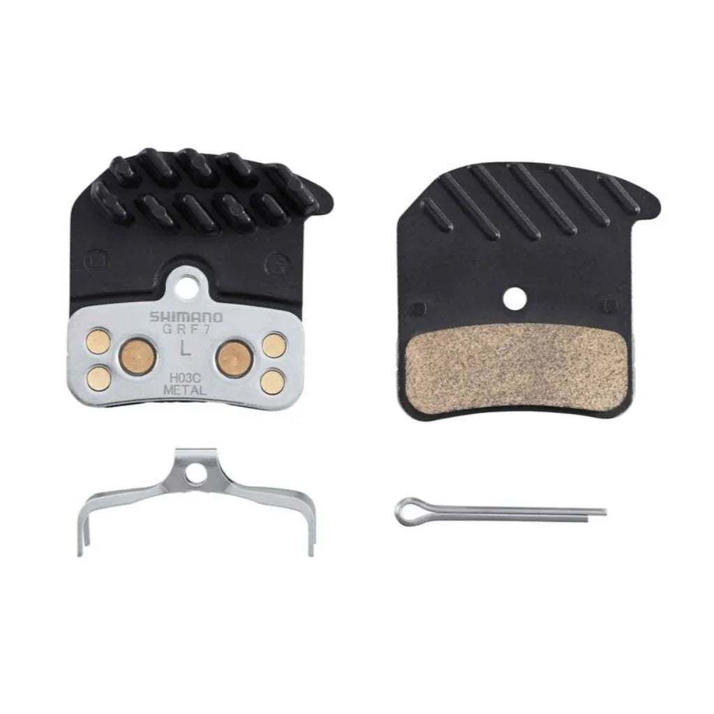 Shimano METAL PAD (H03C) W/FIN & SPRING W/SPLIT PIN M820/M640 Cycling Parts - Brake - Disc Brake Pads Shimano