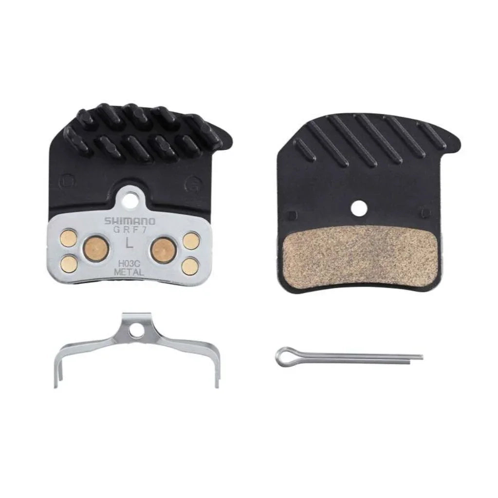 Shimano METAL PAD (H03C) W/FIN & SPRING W/SPLIT PIN M820/M640 Cycling Parts - Brake - Disc Brake Pads Shimano