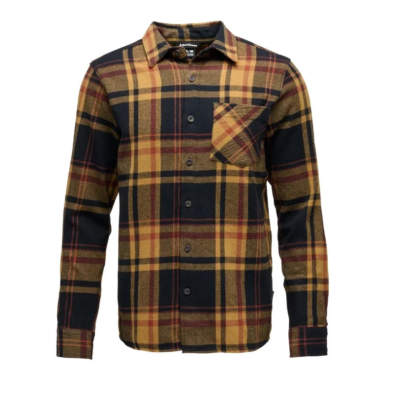 Black Diamond M Project Flannel Winter Apparel - Winter Apparel Mens Mid Layer Top Black Diamond Extra Large Black-Flax Plaid