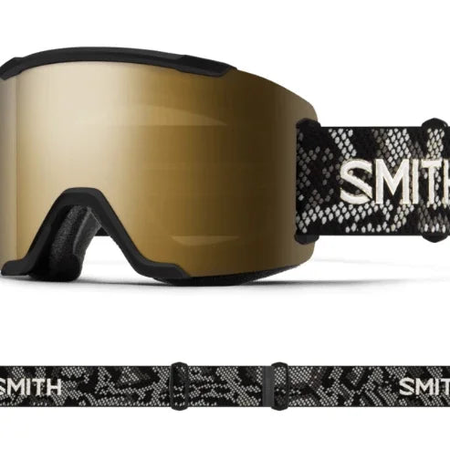 Smith Squad Goggle Eyewear - Goggles Smith Optics Black Snakeskin | ChromaPop Sun Black Gold Mirror