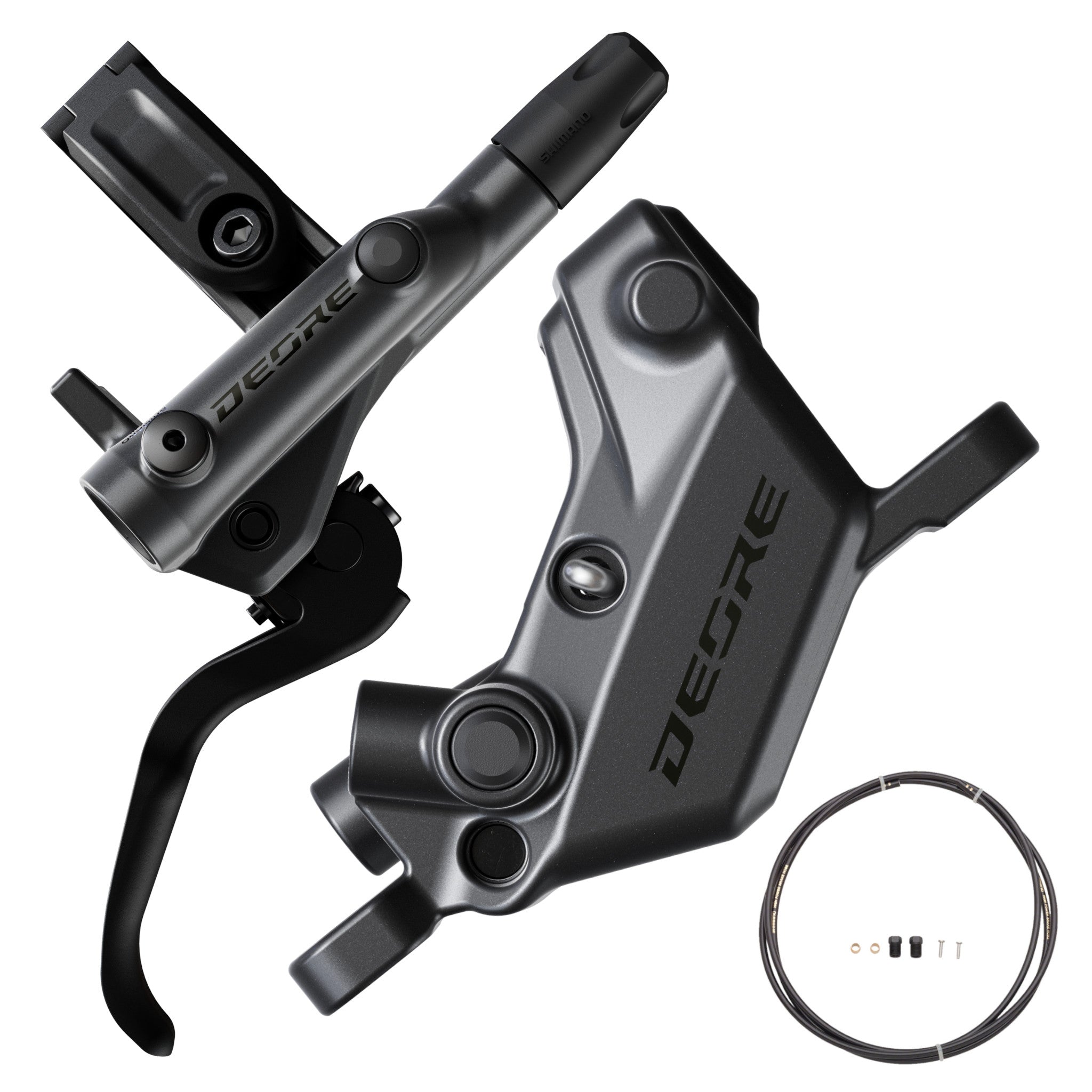 Shimano DISC BRAKE ASSEMBLED SET/J-kit, DEORE, BL-M6200(R), BR-M6220(R), W/O ADAPTER, METAL PAD(W/O FIN), 1700MM