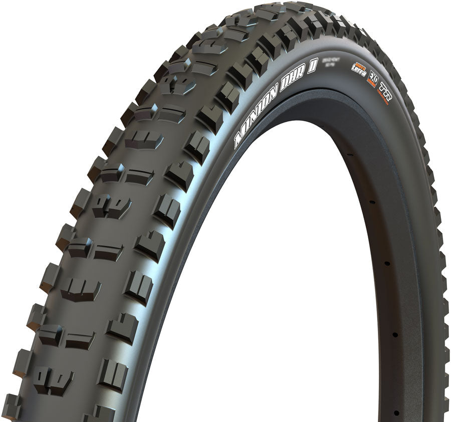 Maxxis Minion DHR II Tire - 27.5 x 2.4, Tubeless, Folding, Black, MaxxTerra, EXO+ - three-quarter