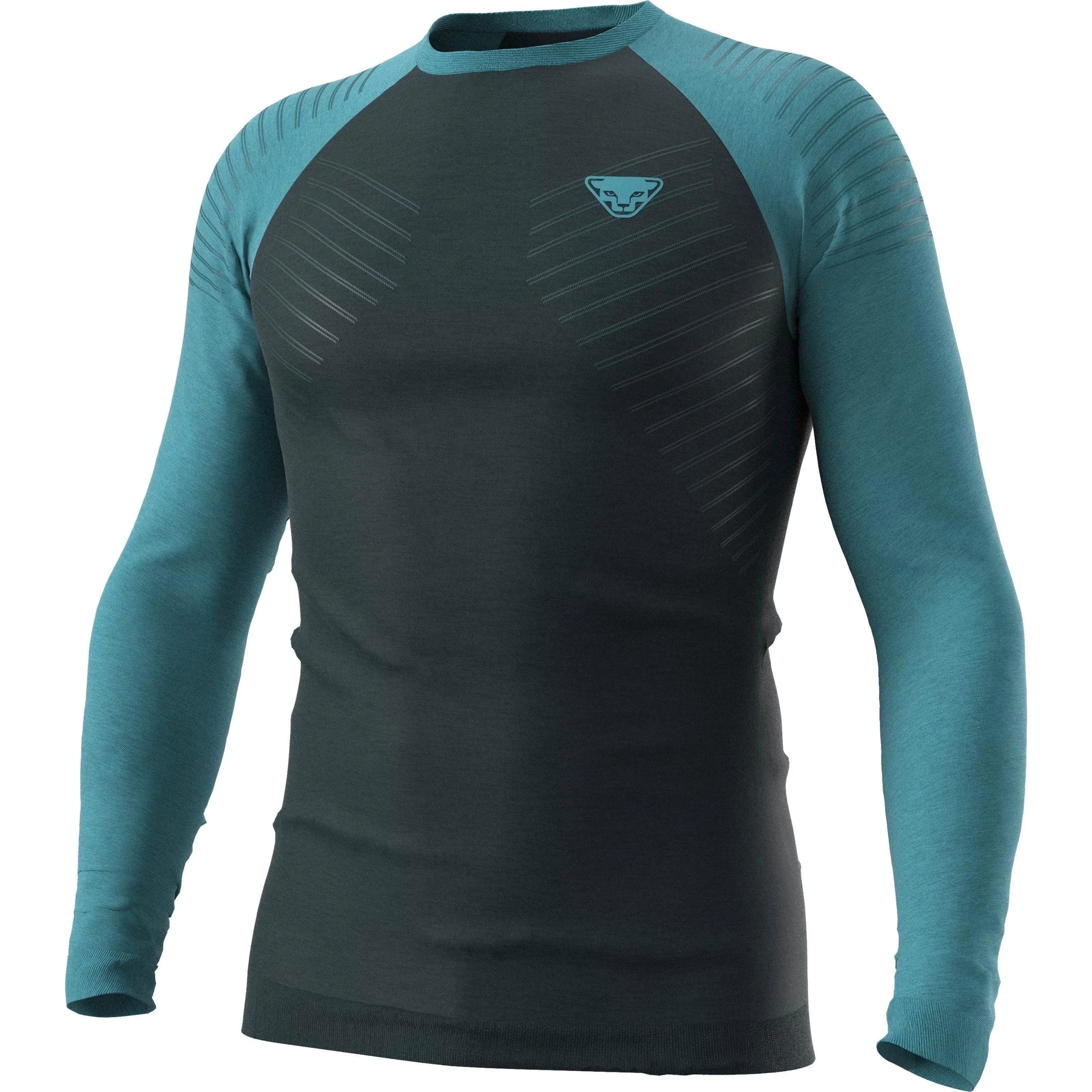 Dyanfit M Tour Light Merino L/S Tee Winter Apparel - Winter Apparel Mens Base Layer Top Dynafit Small Storm Blue