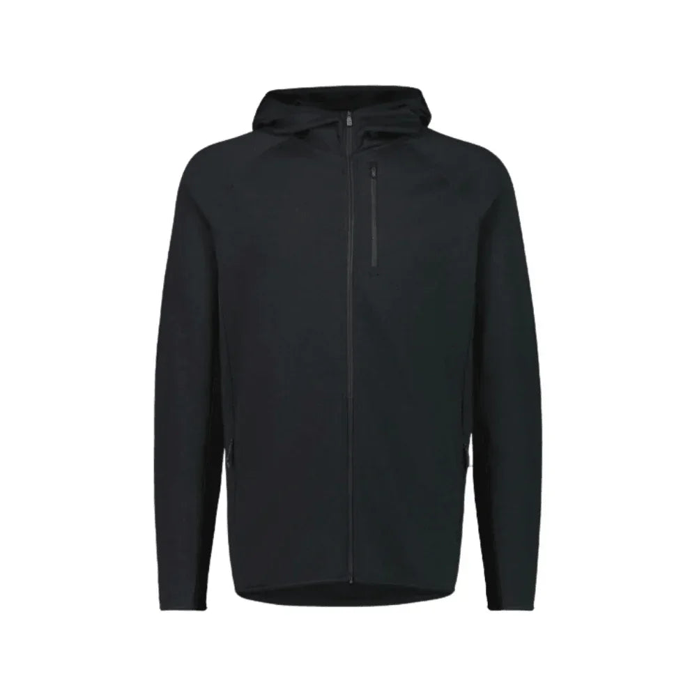 Mons Royale M Approach Merino Gridlock Hood Winter Apparel - Winter Apparel Mens Mid Layer Top Mons Royale Small Black