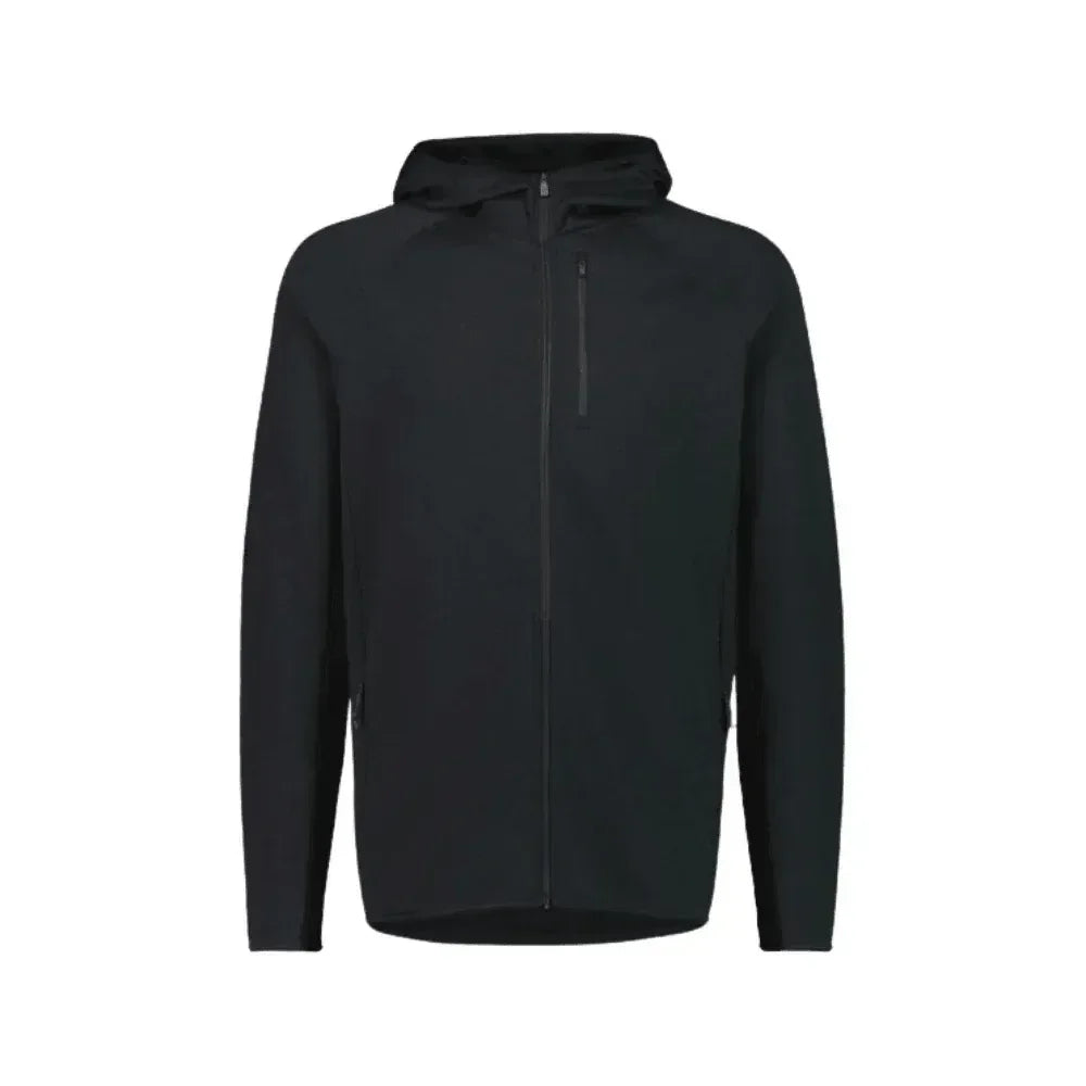 Mons Royale M Approach Merino Gridlock Hood Winter Apparel - Winter Apparel Mens Mid Layer Top Mons Royale Small Black