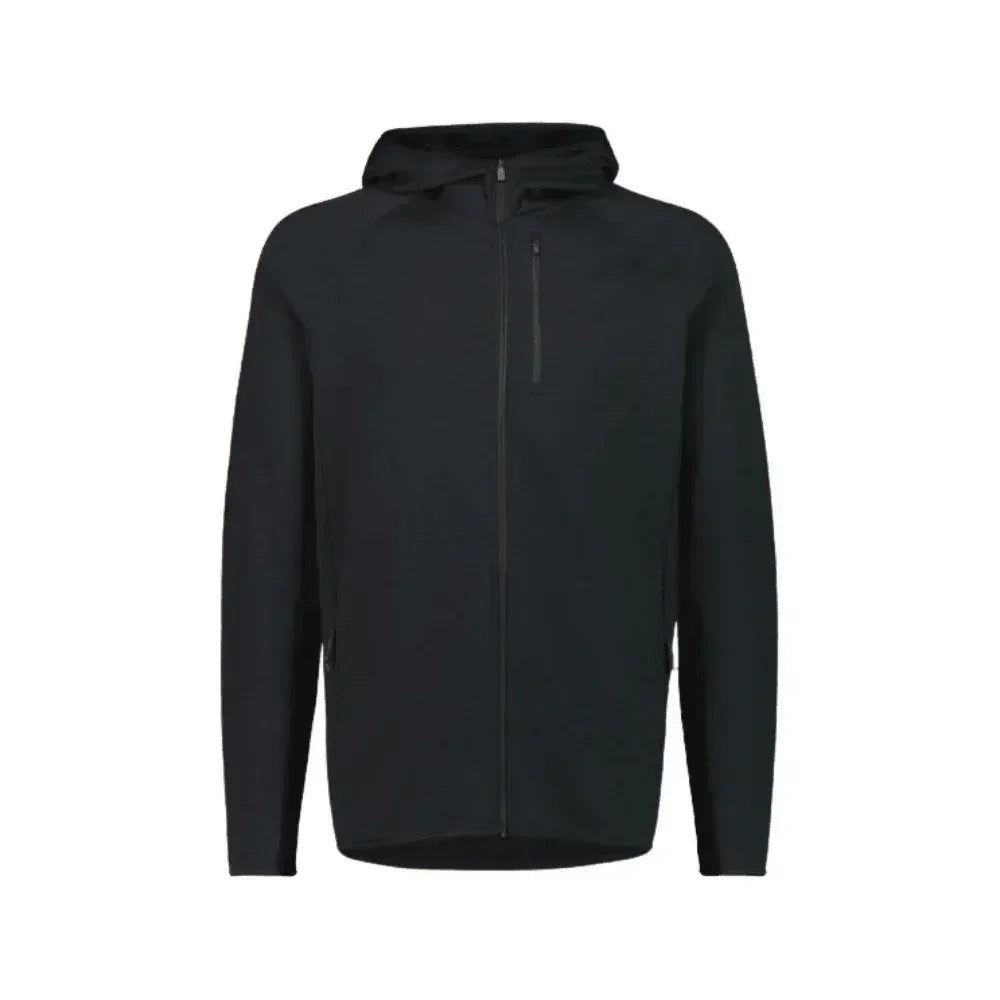 Mons Royale M Approach Merino Gridlock Hood Winter Apparel - Winter Apparel Mens Mid Layer Top Mons Royale Small Black