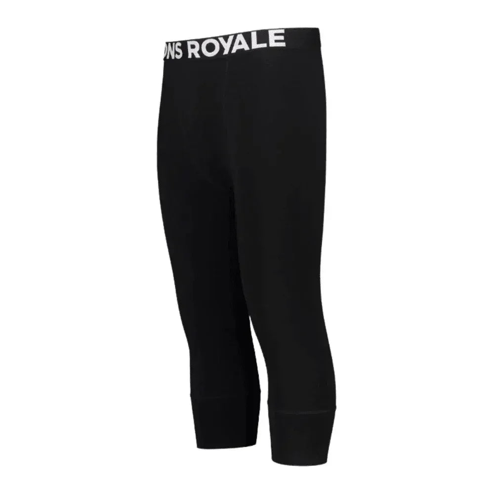 Mons Royale M Cascade Merino Flex 3/4 Legging Winter Apparel - Winter Apparel Mens Base Layer Bottom Mons Royale Small Black