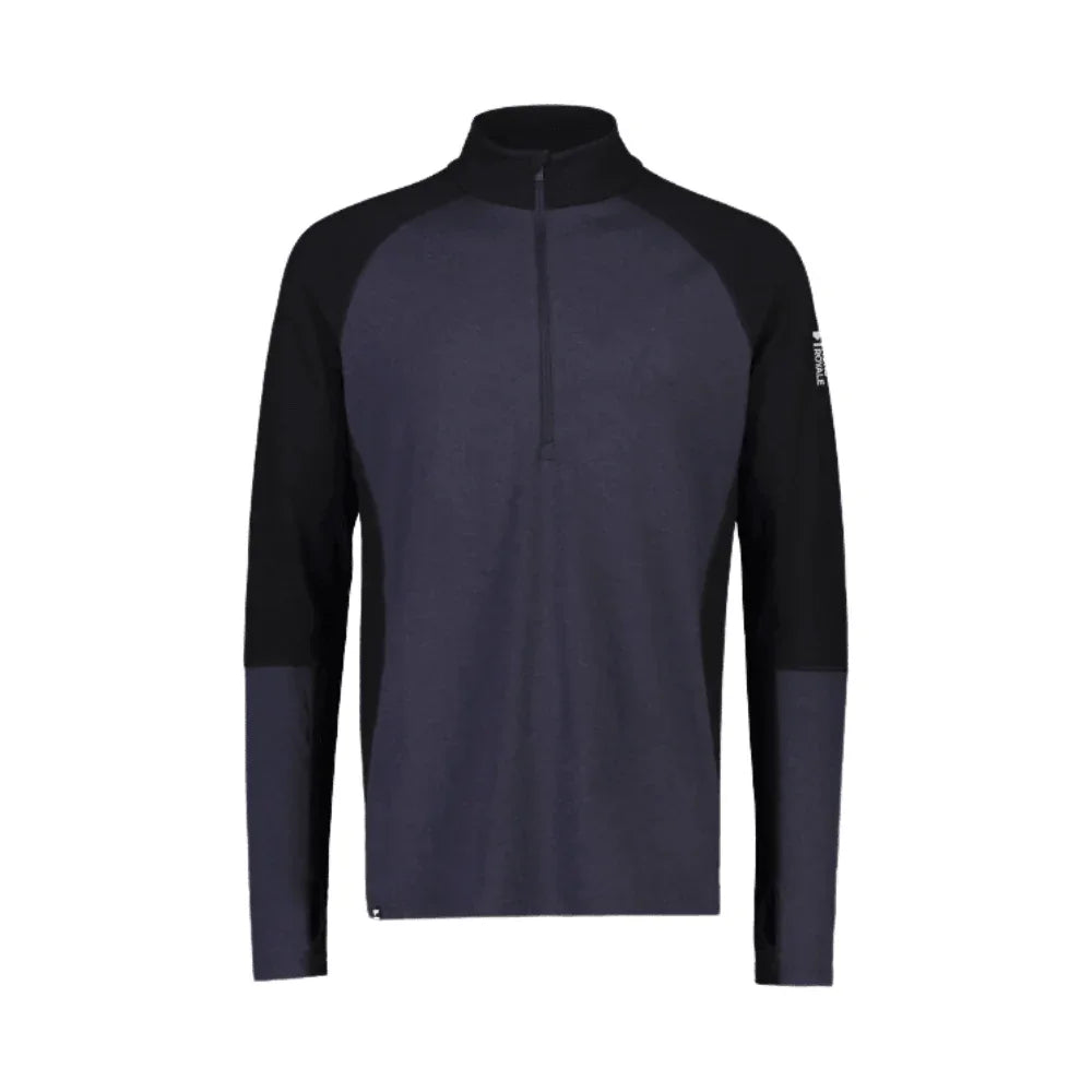 Mons Royale M Olympus Half Zip Winter Apparel - Winter Apparel Mens Base Layer Top Mons Royale Small Black / 9 Iron