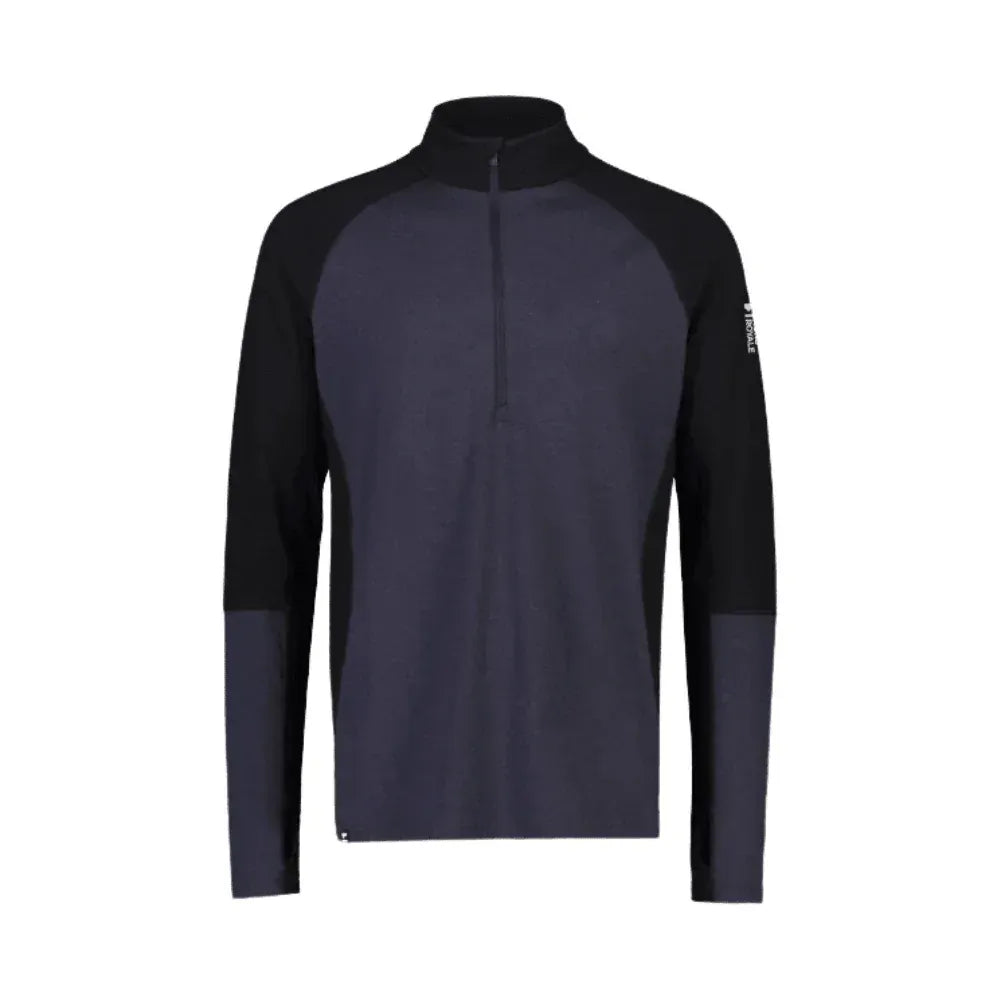 Mons Royale M Olympus Half Zip Winter Apparel - Winter Apparel Mens Base Layer Top Mons Royale Small Black / 9 Iron