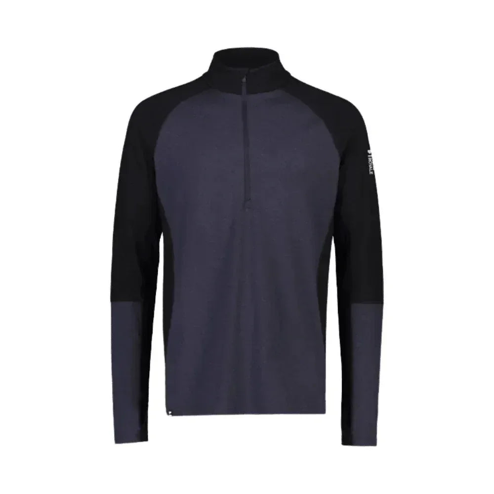 Mons Royale M Olympus Half Zip Winter Apparel - Winter Apparel Mens Base Layer Top Mons Royale Small Black / 9 Iron