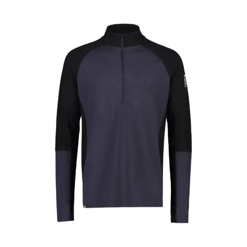 Mons Royale M Olympus Half Zip Winter Apparel - Winter Apparel Mens Base Layer Top Mons Royale Small Black / 9 Iron