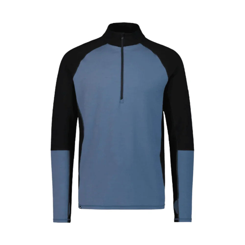 Mons Royale M Olympus Half Zip Winter Apparel - Winter Apparel Mens Base Layer Top Mons Royale Small Blue Slate / Black