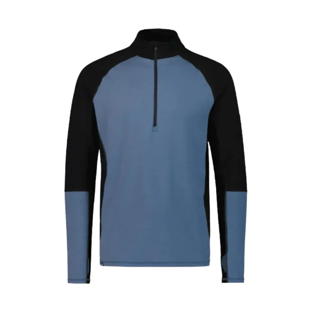Mons Royale M Olympus Half Zip Winter Apparel - Winter Apparel Mens Base Layer Top Mons Royale Small Blue Slate / Black