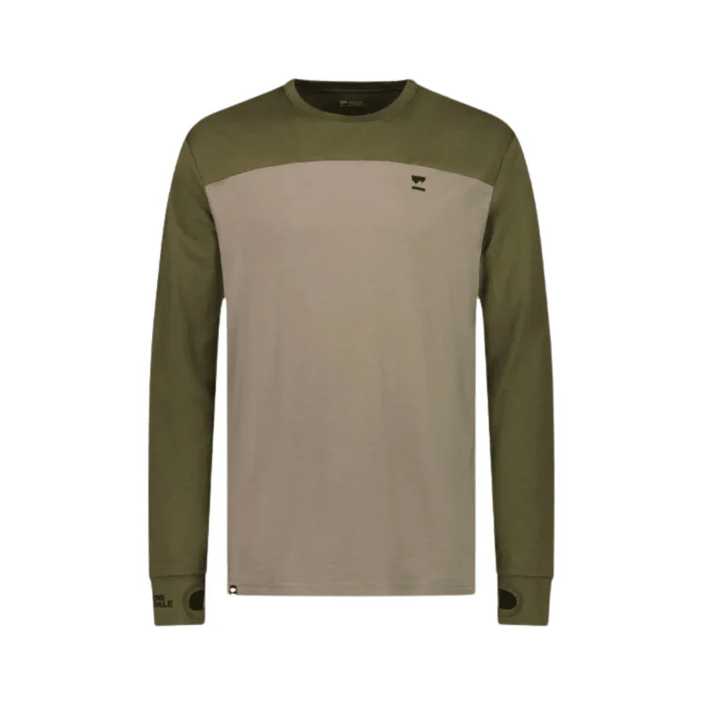 Mons Royale M Yotei Long Sleeve Winter Apparel - Winter Apparel Mens Base Layer Top Mons Royale Small Dark Olive / Walnut