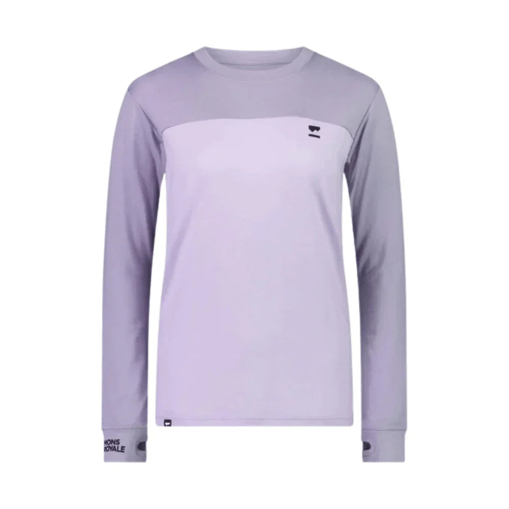 Mons Royale W Yotei Long Sleeve Winter Apparel - Winter Apparel Womens Base Layer Top Mons Royale XSmall Thistle Cloud
