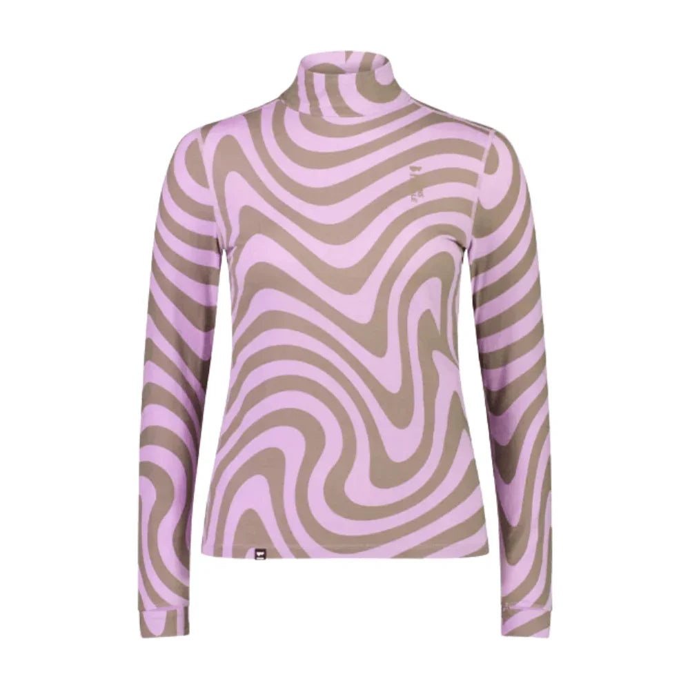 Mons Royale W Cascade Merino Flex Mock Neck Winter Apparel - Winter Apparel Womens Base Layer Top Mons Royale XSmall Blazing Trails