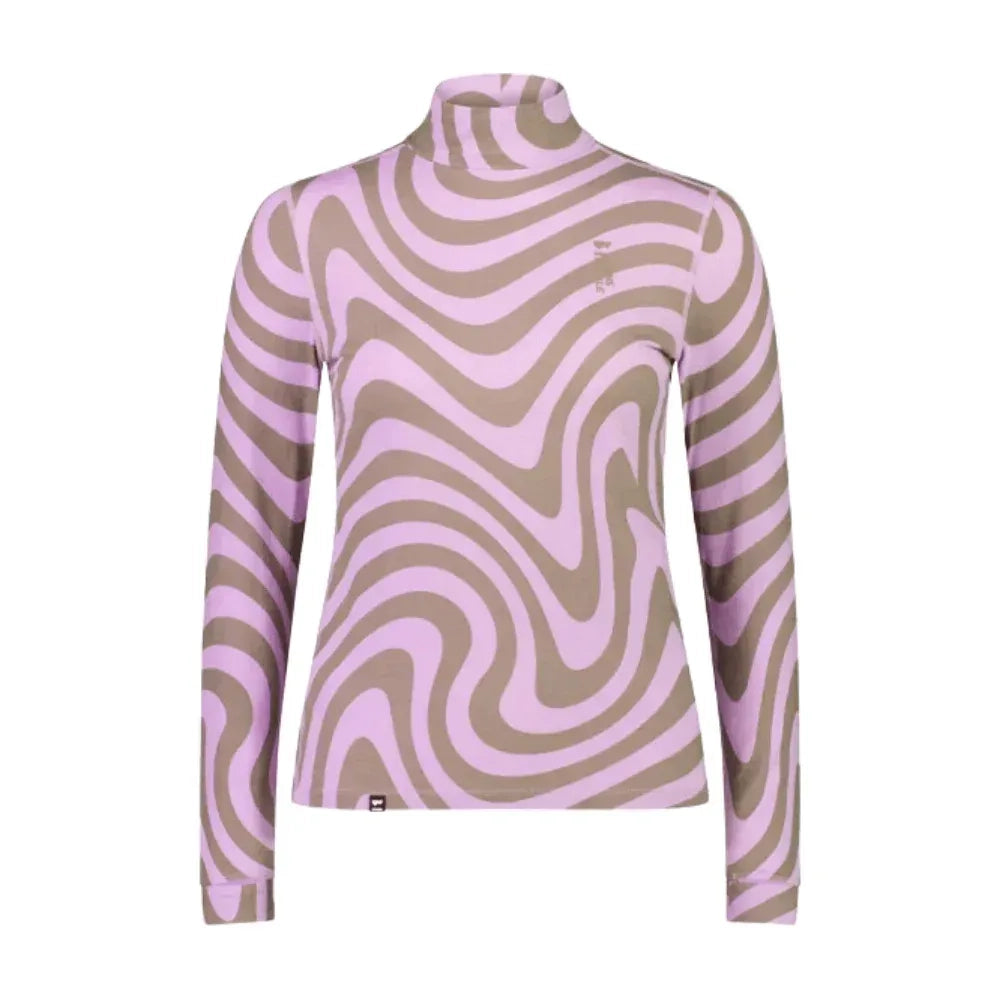 Mons Royale W Cascade Merino Flex Mock Neck Winter Apparel - Winter Apparel Womens Base Layer Top Mons Royale XSmall Blazing Trails