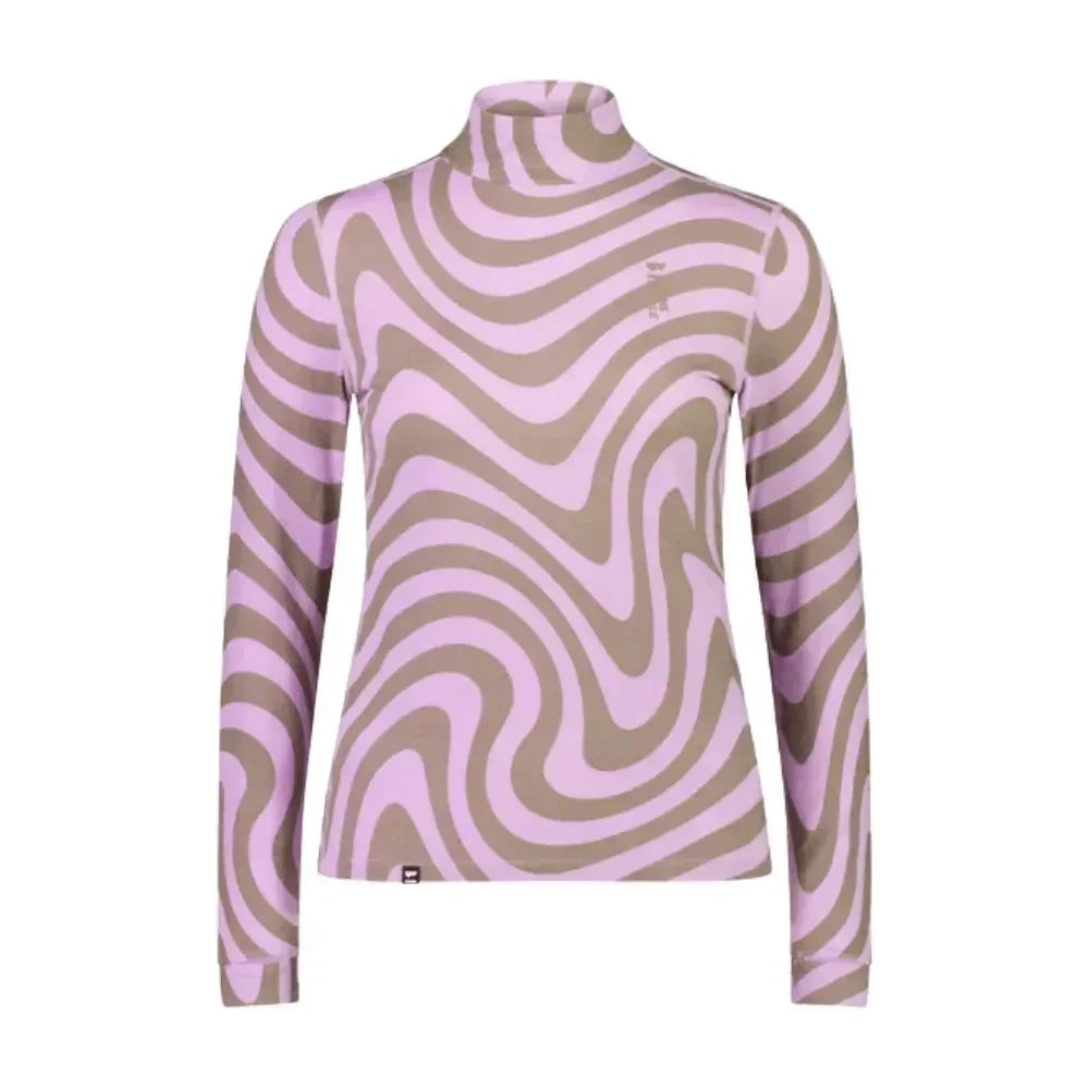 Mons Royale W Cascade Merino Flex Mock Neck Winter Apparel - Winter Apparel Womens Base Layer Top Mons Royale XSmall Blazing Trails