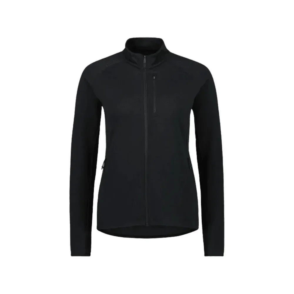 Mons Royale W Approach Merino Gridlock Jacket Winter Apparel - Winter Apparel Womens Mid Layer Top Mons Royale XSmall Black