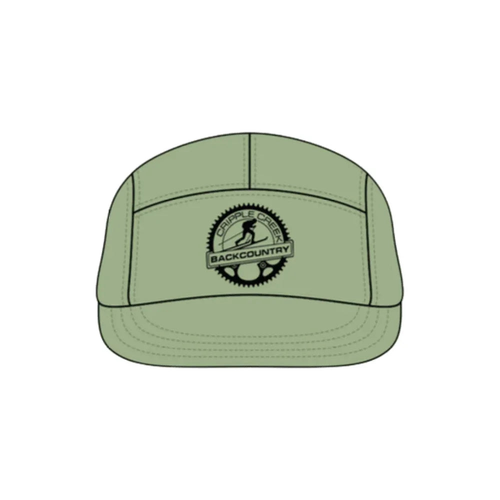 CCBC Chainring Cotton Runner Hat Merch Cripple Creek Backcountry Green