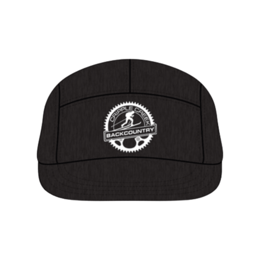 CCBC Chainring Cotton Runner Hat Merch Cripple Creek Backcountry Black