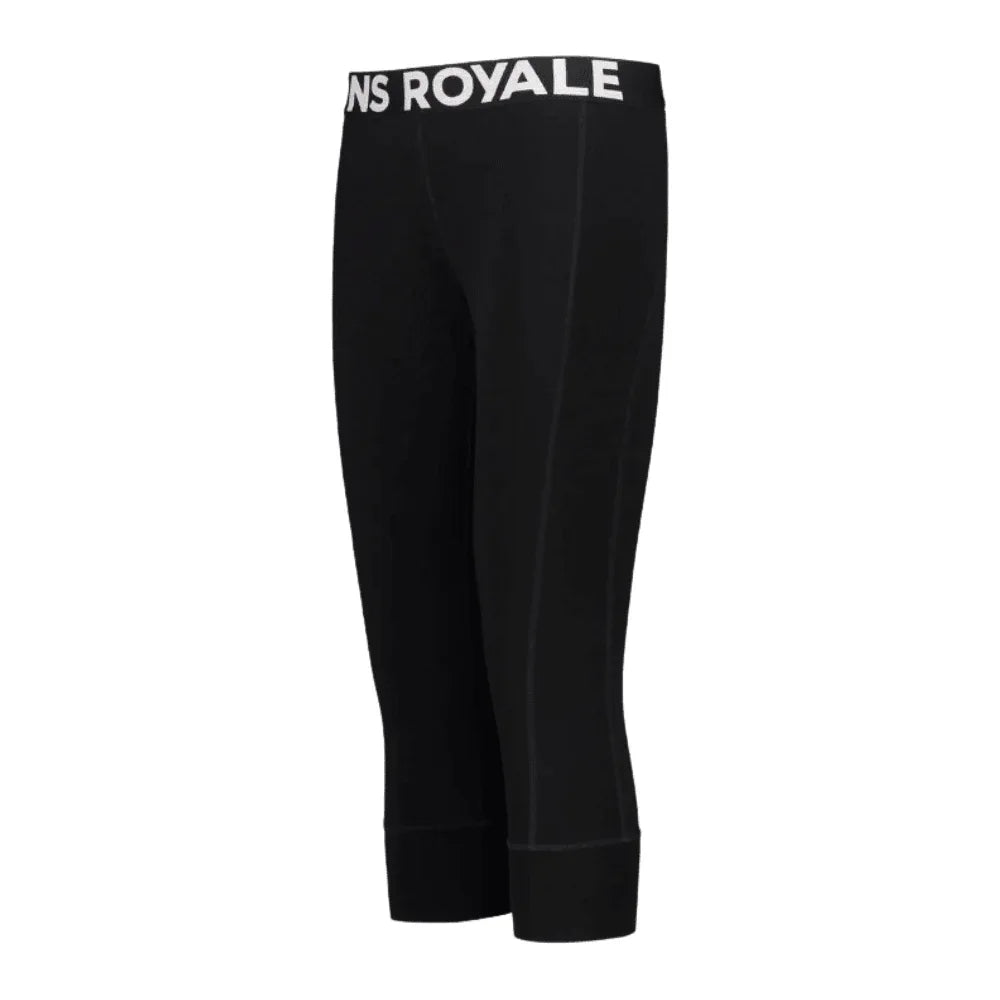 Mons Royale W Cascade Merino Flex 3/4 Legging Winter Apparel - Winter Apparel Womens Base Layer Bottom Mons Royale XSmall Black