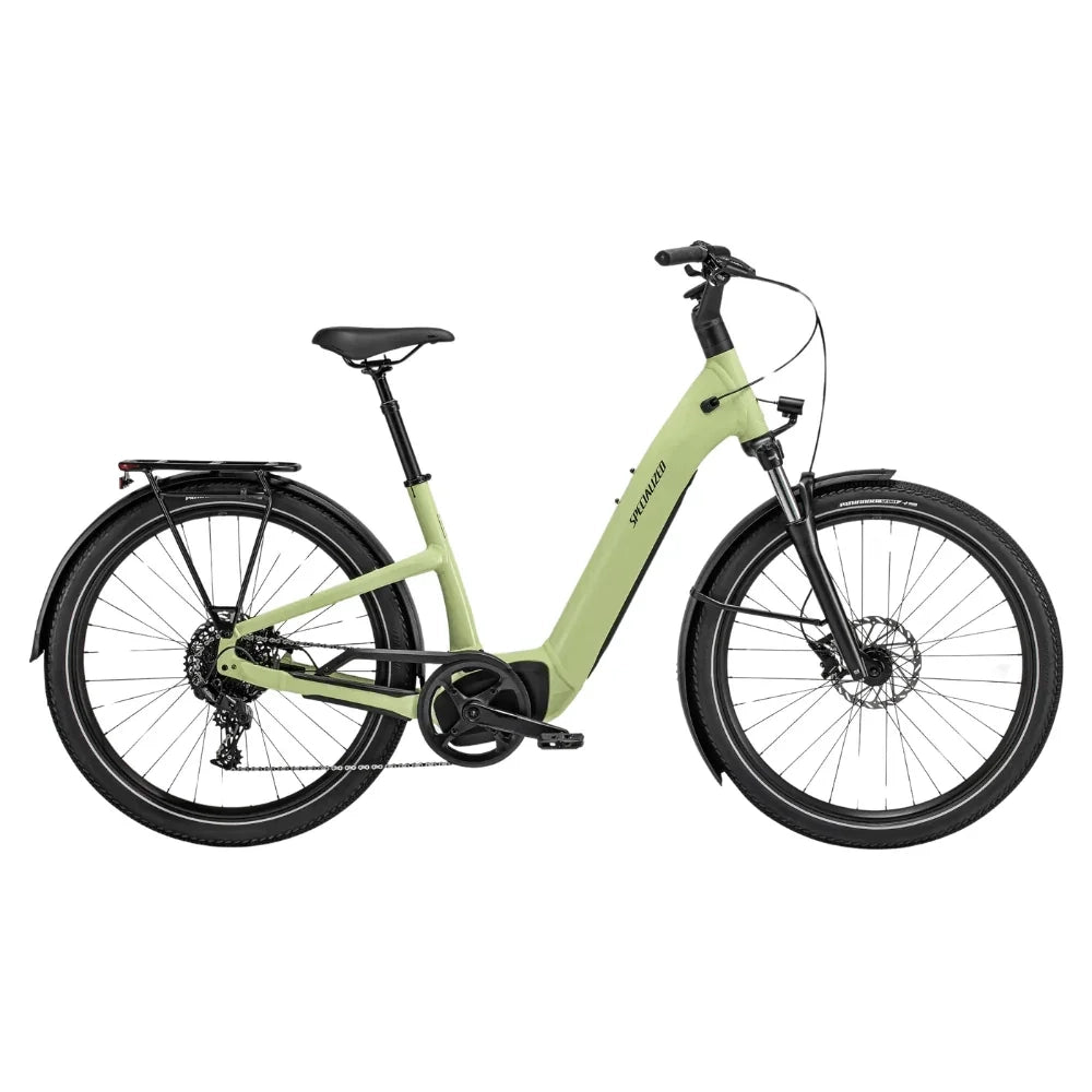 Specialized Turbo Como 4.0 Bicycle - E-Bikes - Hybrid - Step-Through Specialized Small Limestone / Black Reflective