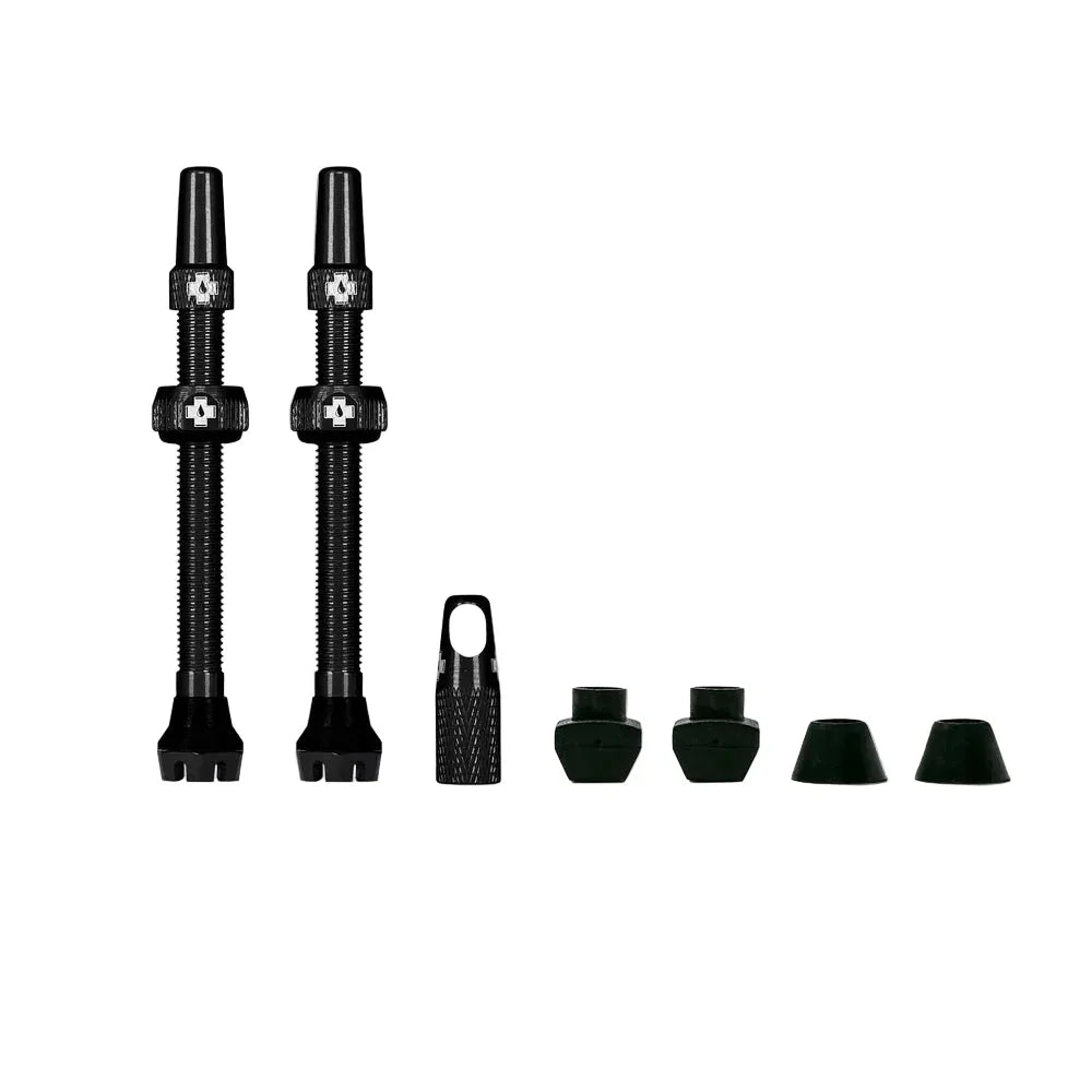 Muc-Off V2 Tubeless Presta Valves 44mm Black Pair Cycling Parts - Valve extender-adapter Muc-Off
