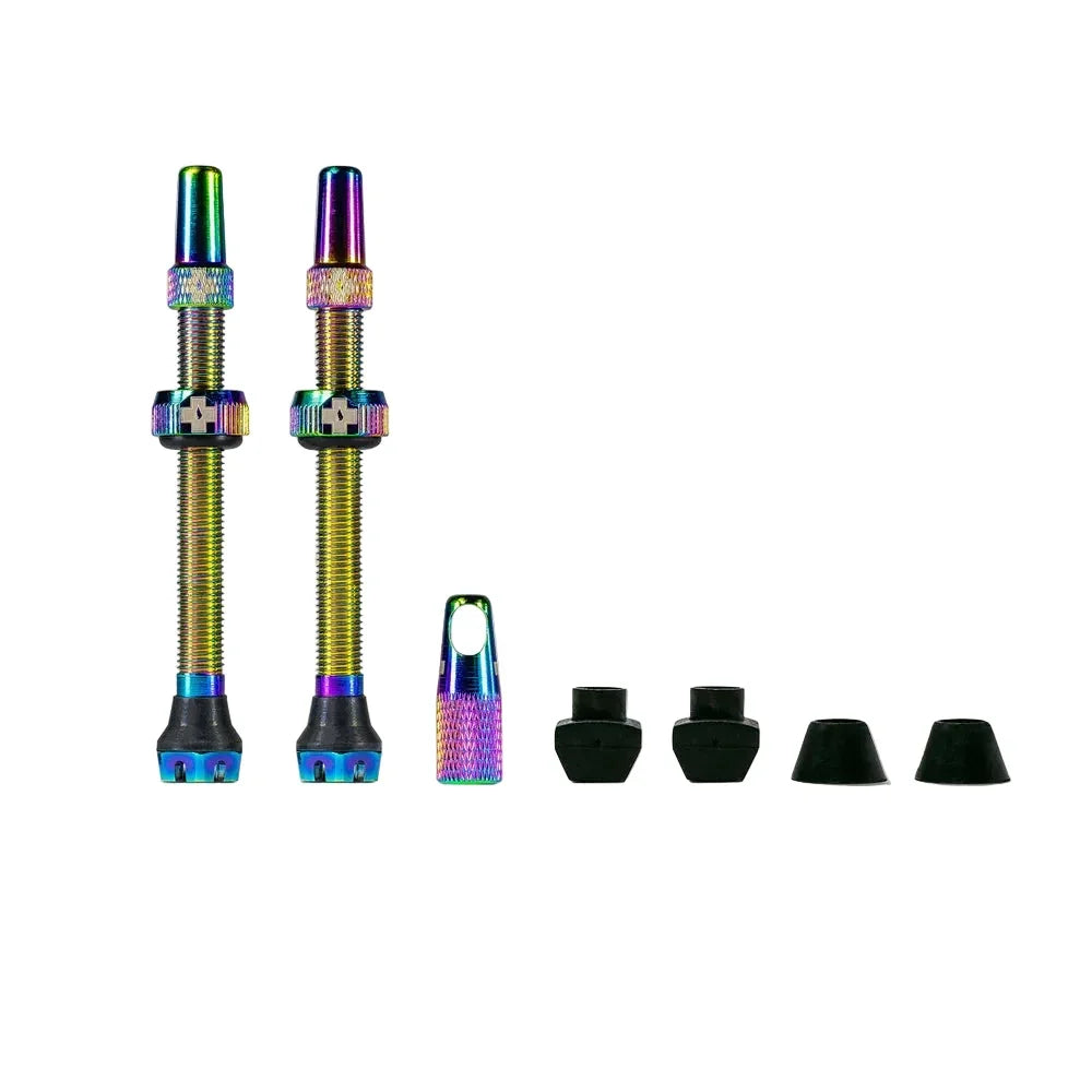 Muc-Off V2 Tubeless Valve Presta 44mm Iridescent Pair Cycling Parts - Valve extender-adapter Muc-Off
