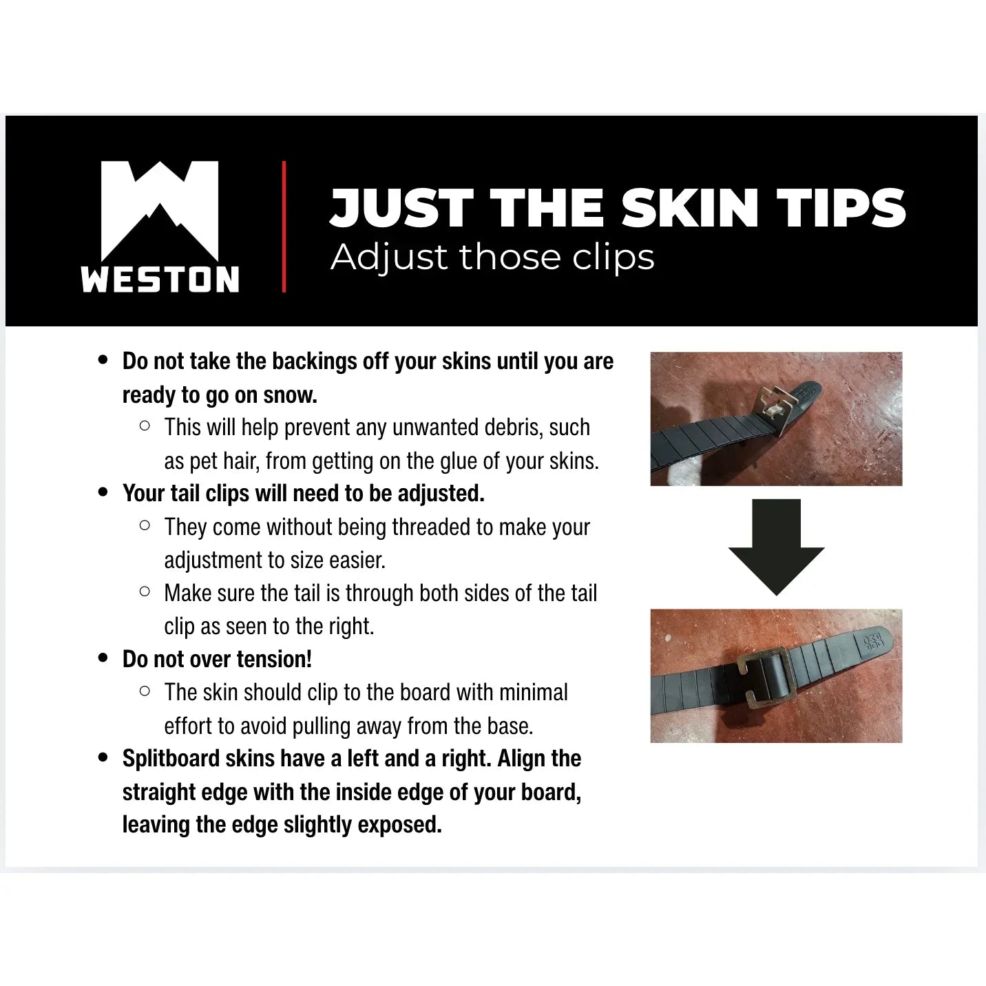 Weston Splitboard Tail Clips Splitboard - Splitboard Accessory Weston