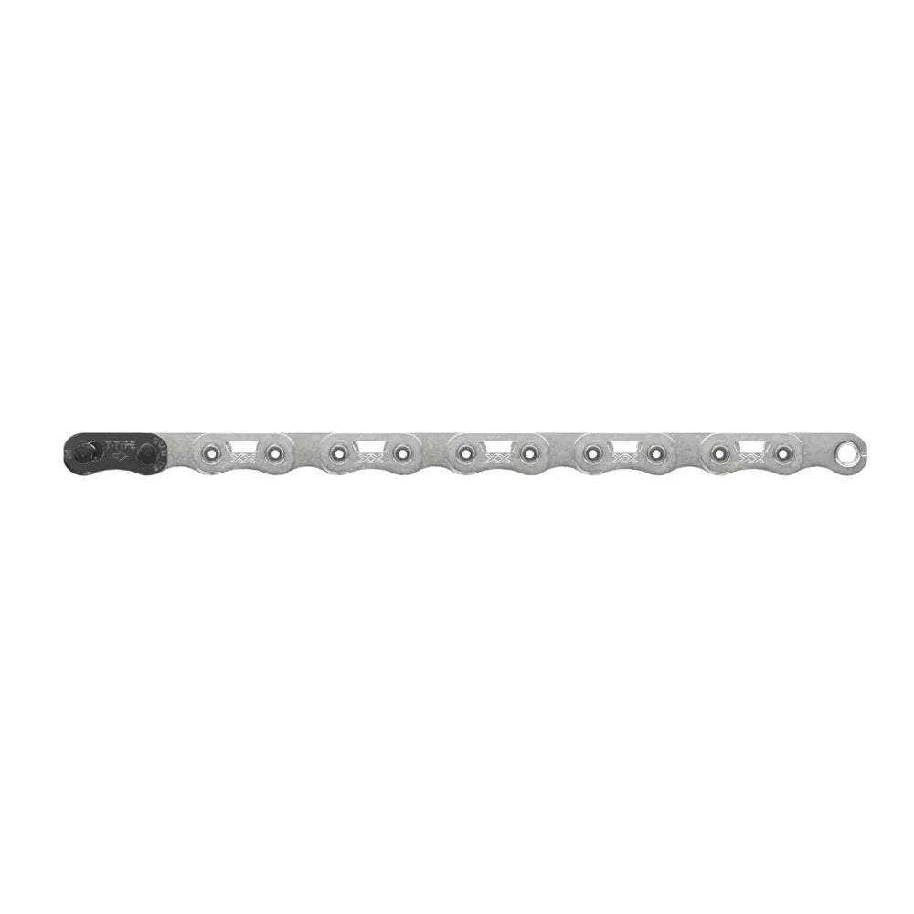 SRAM XX SL Eagle T-Type Flattop Chain - 12-Speed, 126 Links, Hollow Pin, Includes PowerLock Connector, PVD Coated, Silver Cycling Parts - Chain - Master Link SRAM
