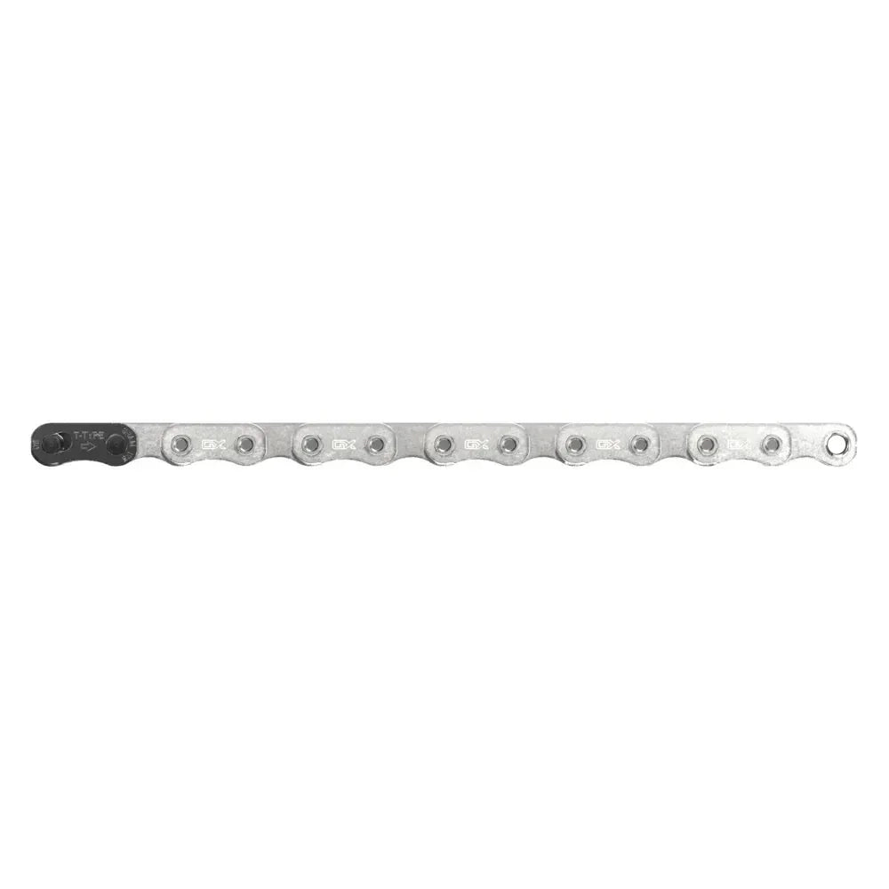 SRAM GX Eagle T-Type Flattop Chain - 12-Speed, 126 Links, Hollow Pin, Includes PowerLock Connector, Silver Cycling Parts - Chain - Master Link SRAM