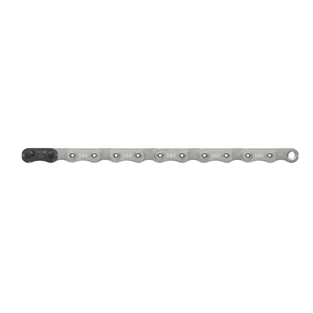 SRAM XX Eagle T-Type Flattop Chain - 12-Speed, 126 Links, Hollow Pin, Includes PowerLock Connector, PVD Coated, Silver Cycling Parts - Chain SRAM