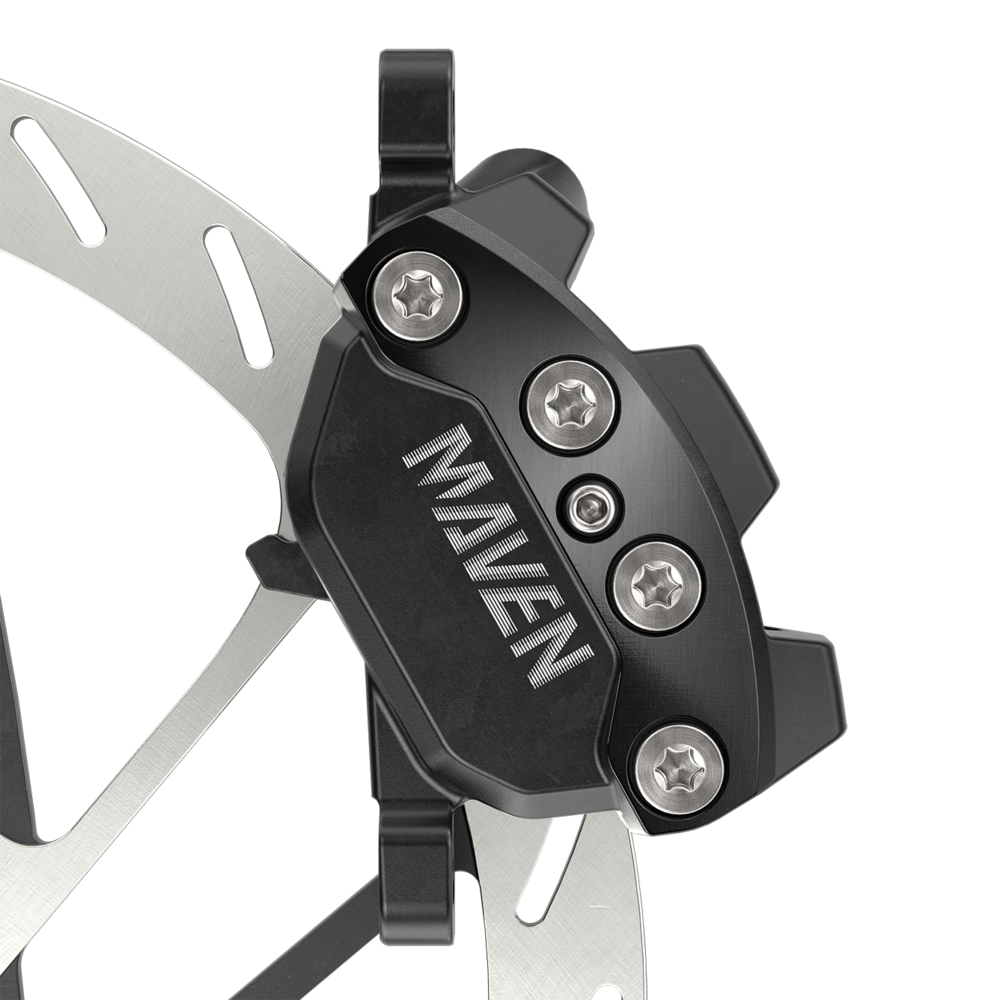 SRAM Maven Silver Disc Brake and Lever - Rear, Post Mount, 4-Piston, Aluminum Lever, SS Hardware, Black, A1 Cycling Parts - Brake - Brake Lever SRAM