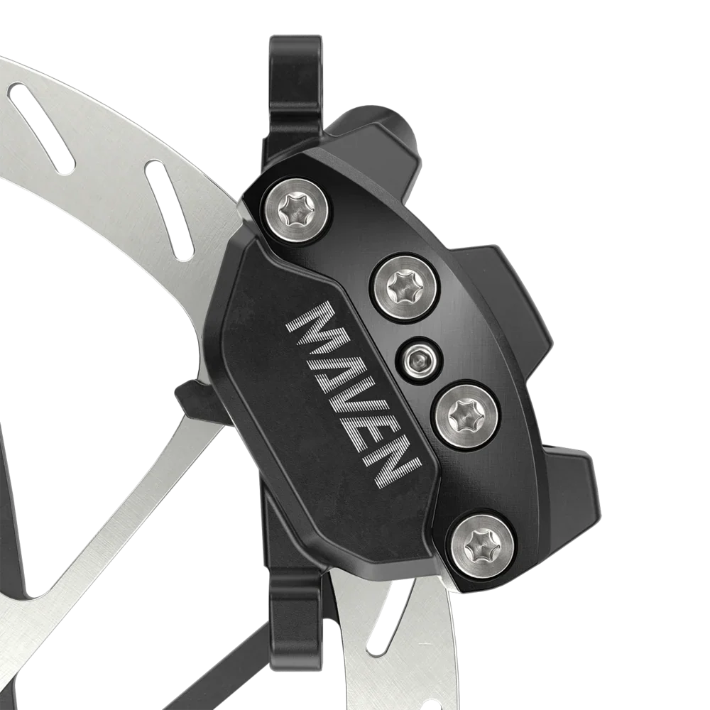 SRAM Maven Silver Disc Brake and Lever - Rear, Post Mount, 4-Piston, Aluminum Lever, SS Hardware, Black, A1 Cycling Parts - Brake - Brake Lever SRAM