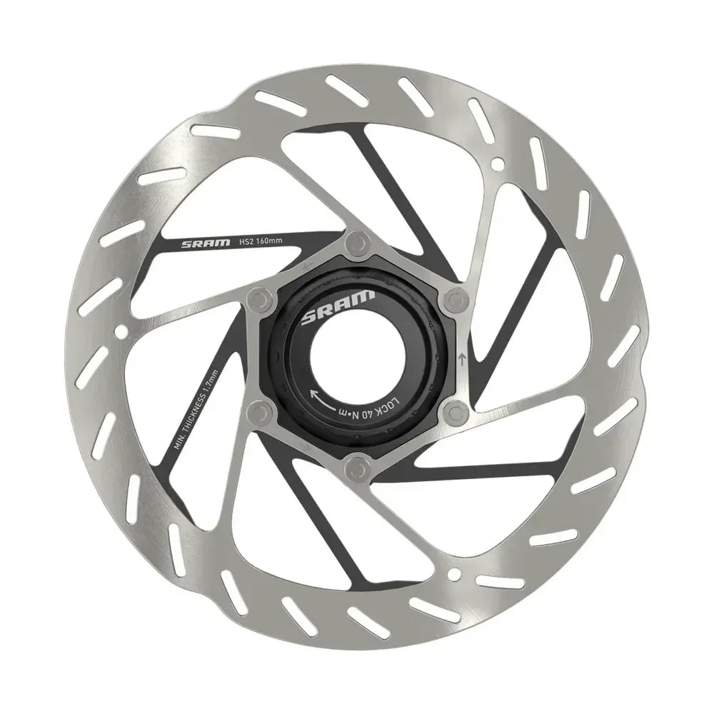 SRAM Rotor HS2 160mm Center Lock (includes lockring) Rounded Cycling Parts - Brake - Disc Brake Rotors SRAM